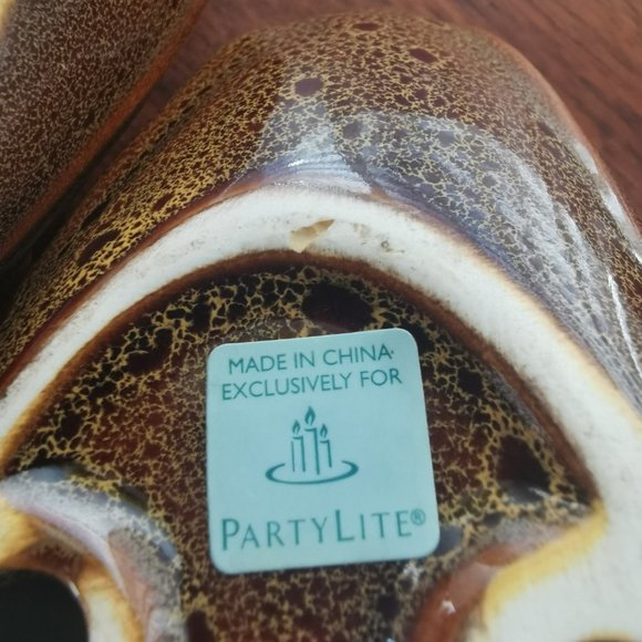 VTG PartyLite Brown Birds Set of 2 Ceramic Tealight Votive Holders 5.25" - Picture 5 of 11